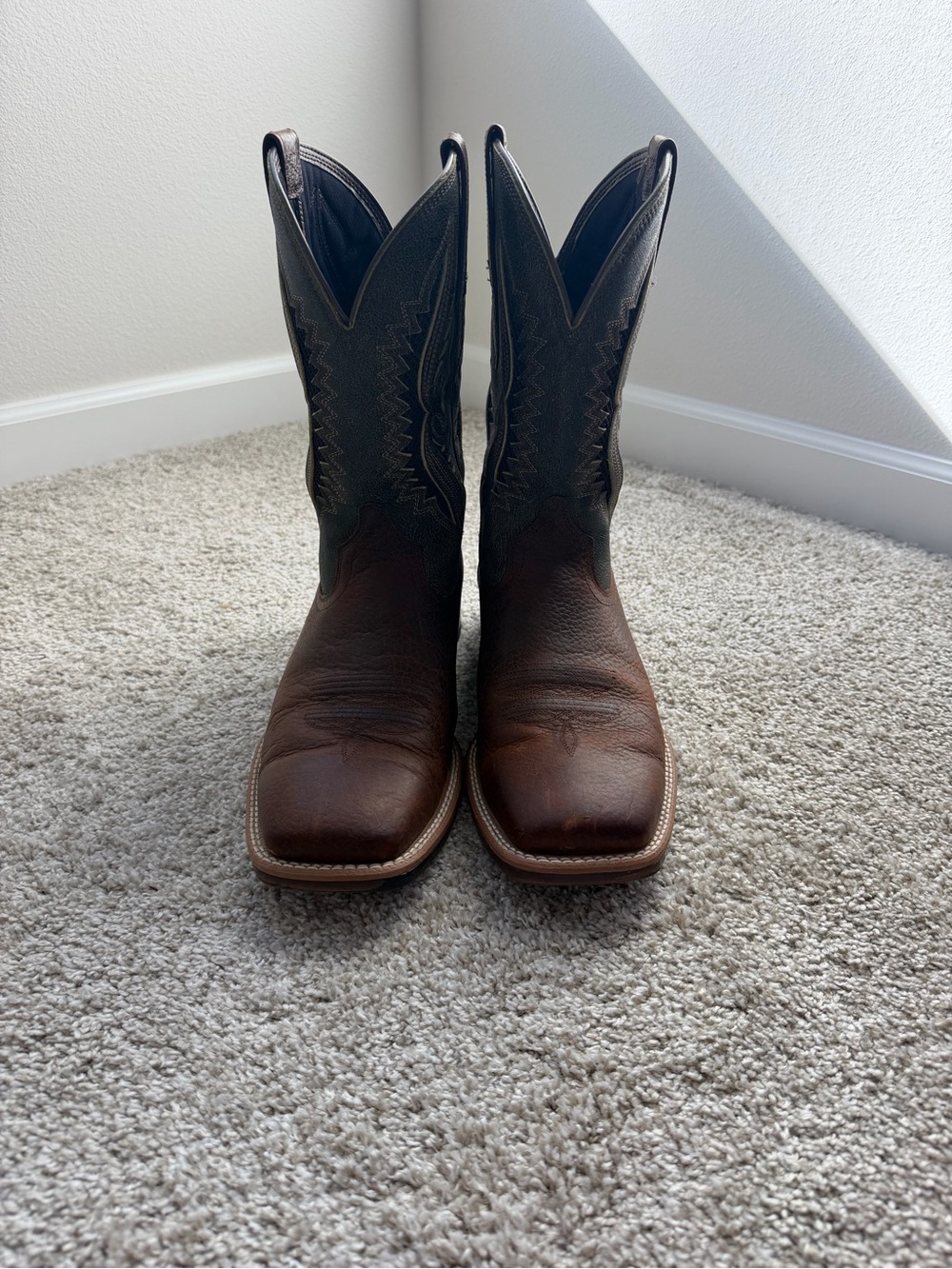 Ariat Two-Tone Brown Western Pull-On Boots